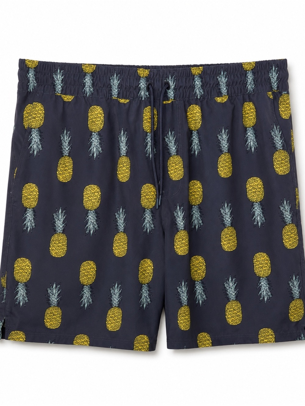 Hurley Men’s XL Pineapple Print Swim Trunks Board Shorts Navy Drawstring